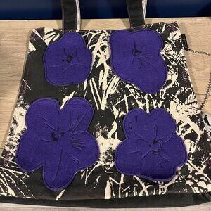 Andy Warhol NYC Flower Canvas Tote, Artistic Bag, '90-s Warhol Foundation